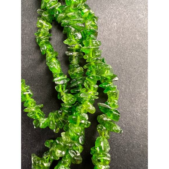 Chrome diopside 4 strand necklace with stainless steel chain - Picture 10 of 11
